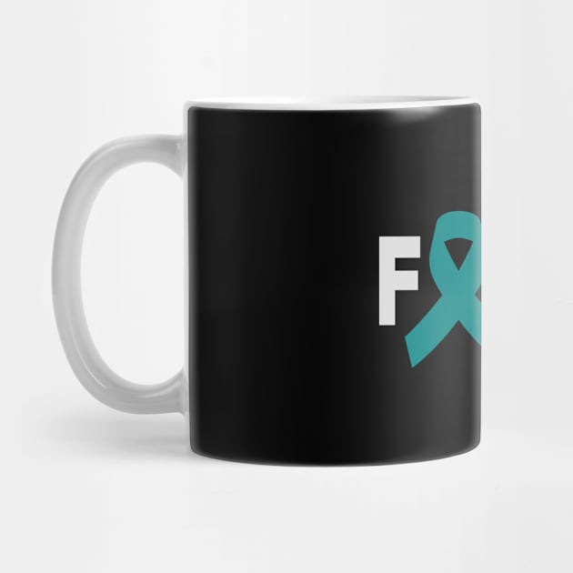 Fight Ovarian Cancer. Teal Ribbon. Perfect present for mom mother dad father friend him or her by SerenityByAlex